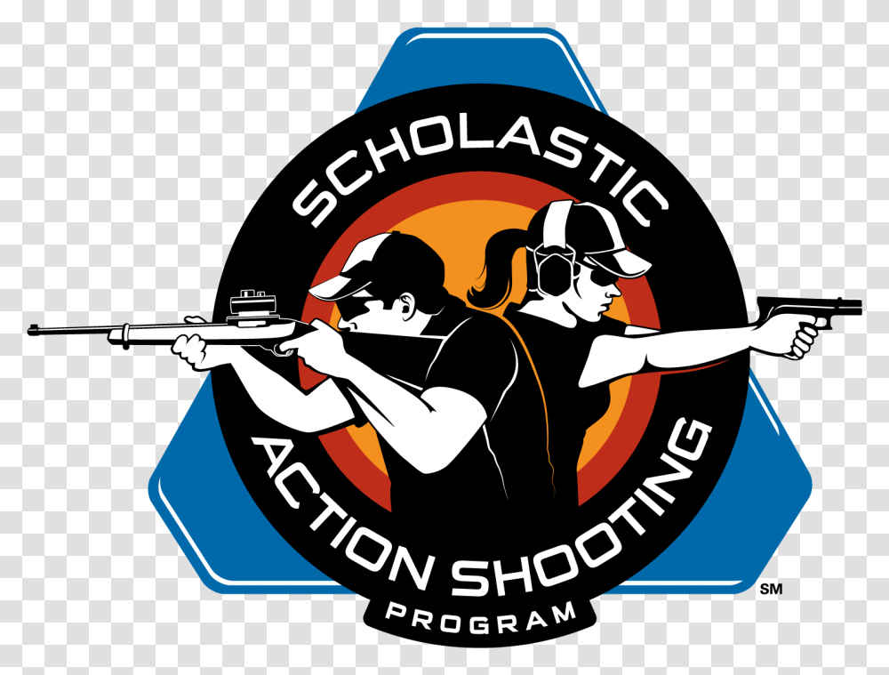 Gun Man Logo Photo Scholastic Action Shooting Program, Person, Human, Label Transparent Png