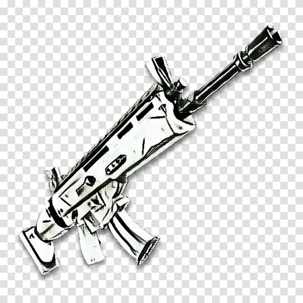 Gun Scar Fortnite, Weapon, Weaponry, Quiver, Machine Gun Transparent Png