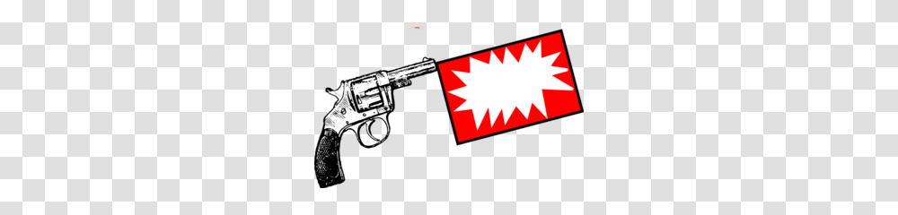 Gun With Bang Flag Clip Art, Handgun, Weapon, Weaponry Transparent Png