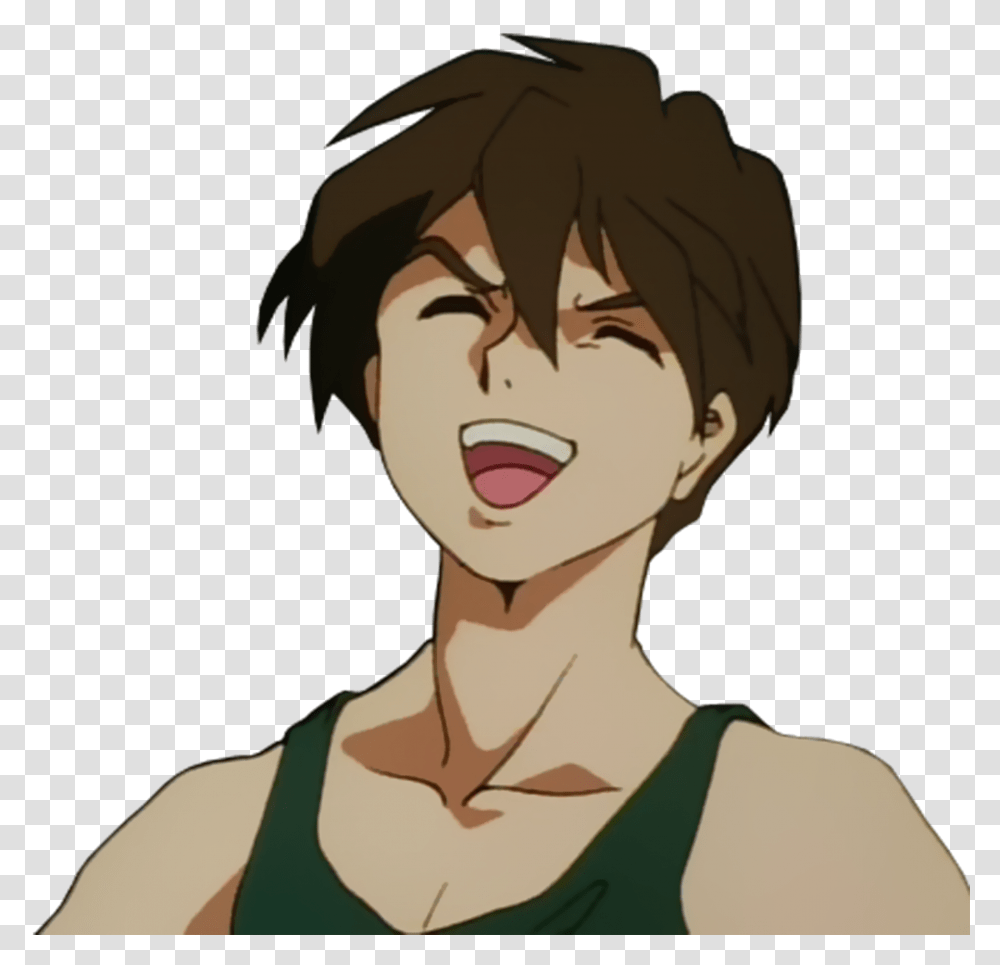Gundam Wing Heero Laughing, Face, Person, Portrait Transparent Png