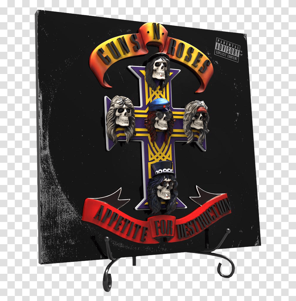 Guns N Roses Appetite For Destruction 3d Vinyl, Poster, Advertisement, Dog, Emblem Transparent Png
