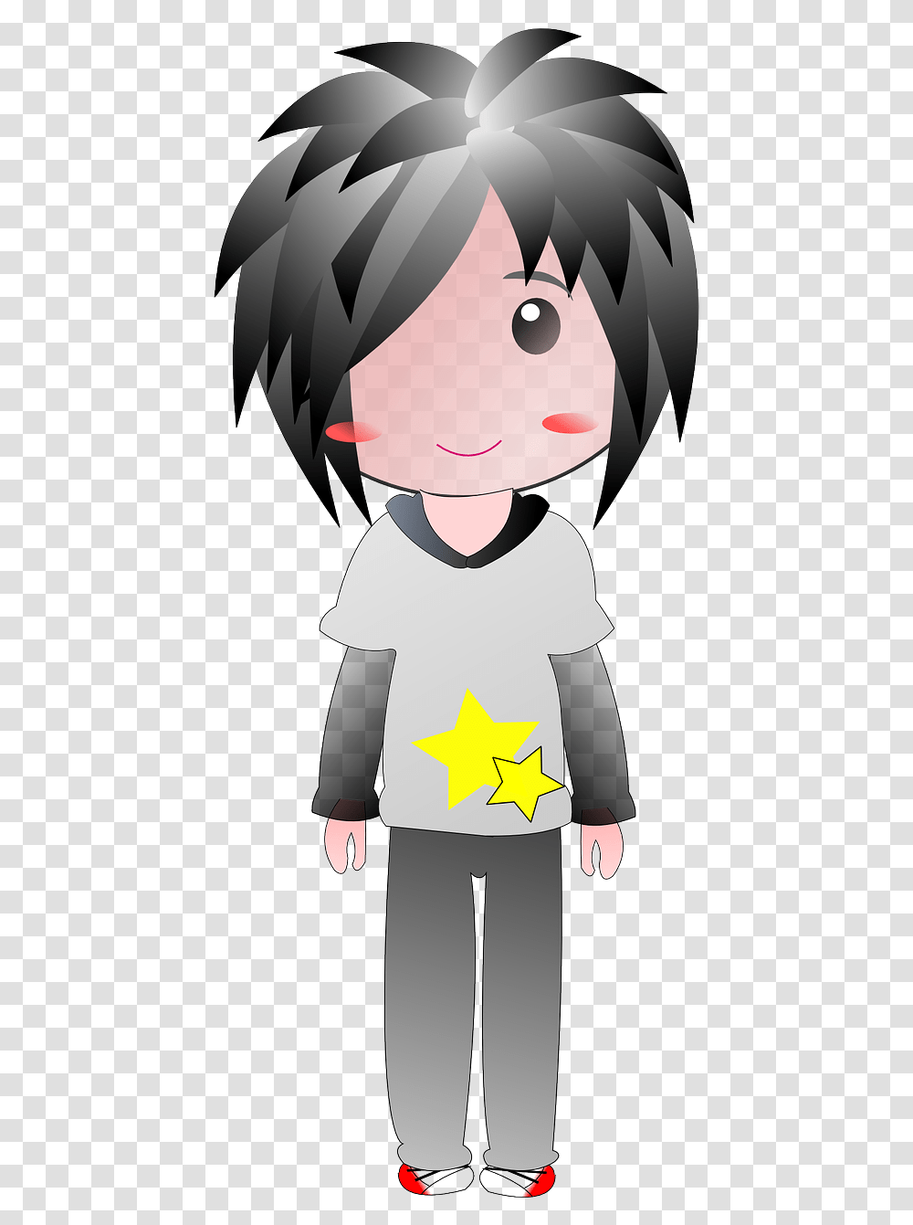 Guy Dude Boy Standing Anime Image Adolescente Anime, Symbol, Person, Human, Star Symbol Transparent Png
