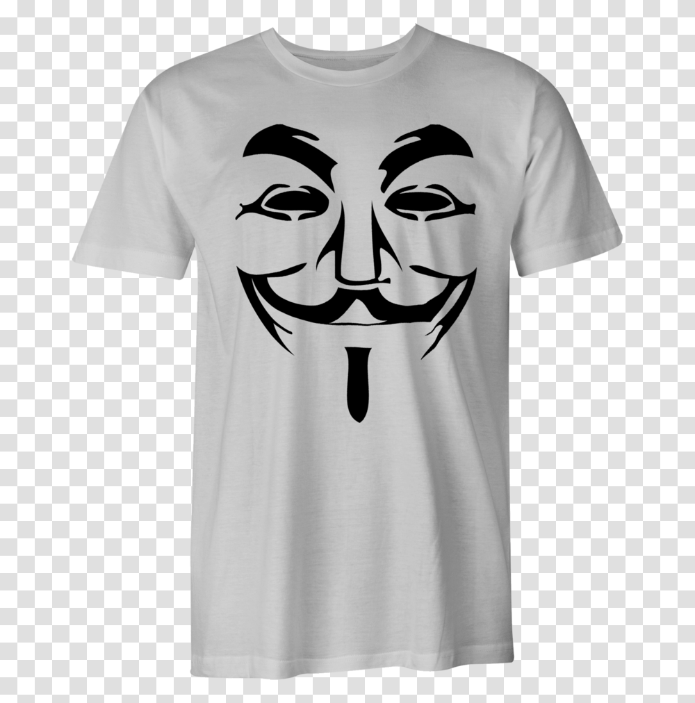 Guy Fawkes Mask Download Guy Fawkes Mask, Apparel, T-Shirt Transparent Png