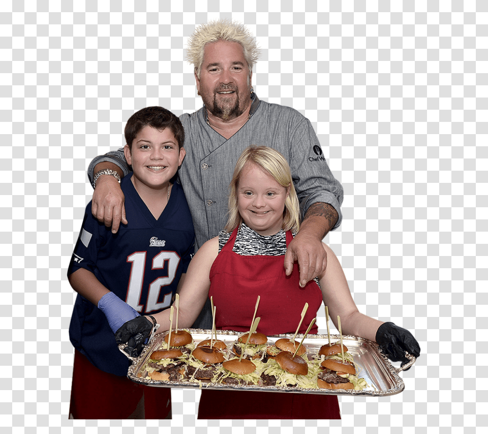 Guy Fieri Cooking With Best Buddies, Person, People, Burger Transparent Png