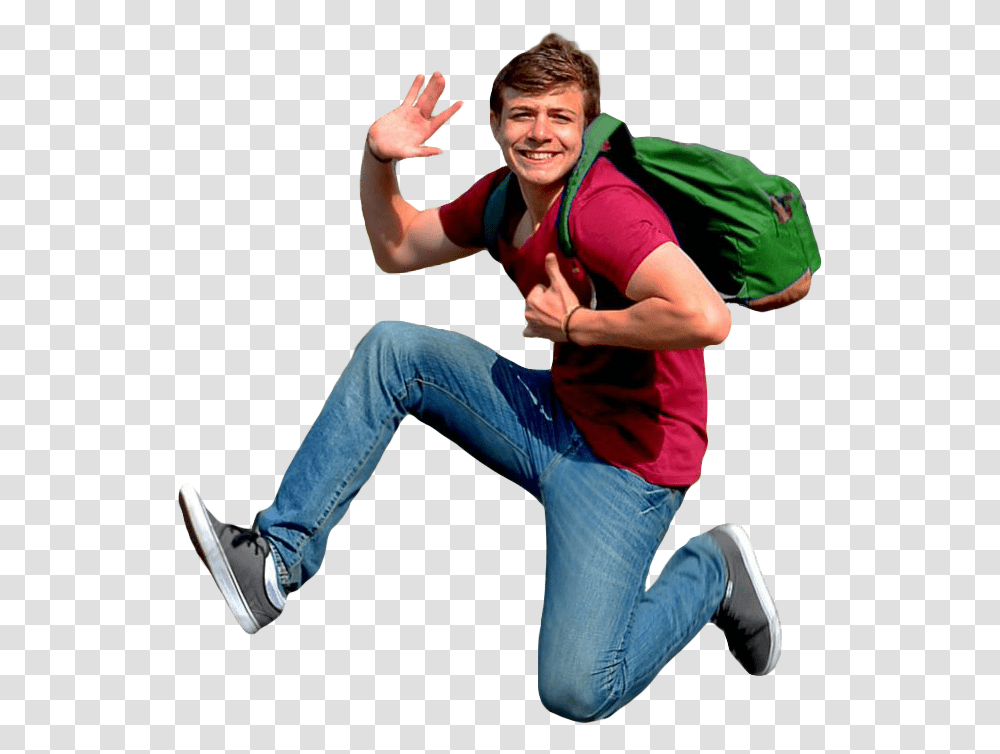 Guy Jumping Person Waving Background, Pants, Outdoors, Photography Transparent Png