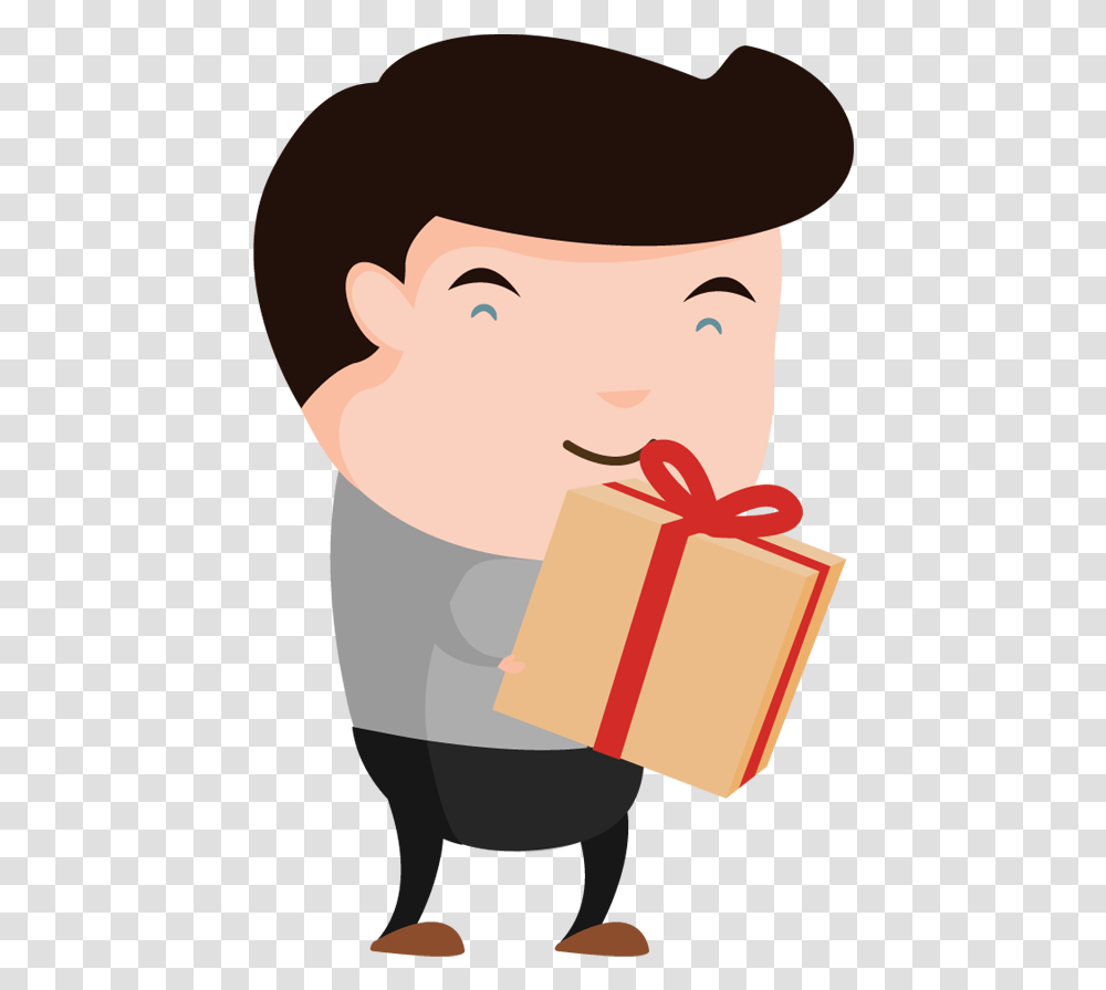 Guy Pointing Clipart Man Holding Gift Clipart Transparent Png