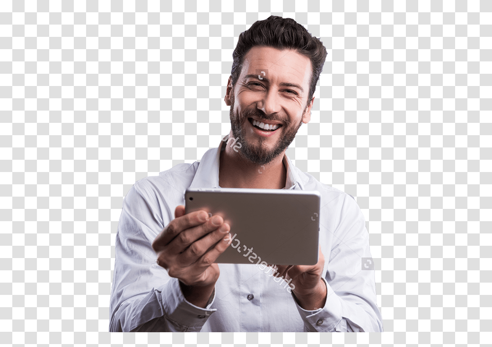 Guy Smiling 2 Tablet Computer, Person, Human, Electronics, Face Transparent Png