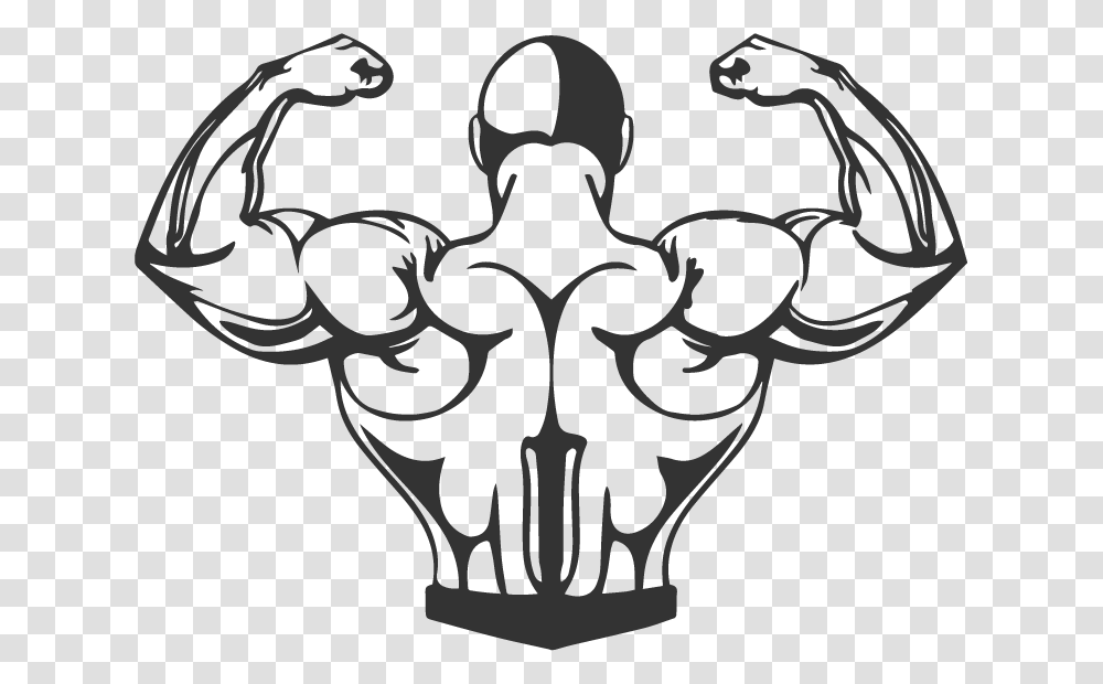 Guy Thinking Muscle Drawing Body Builder Back Cartoon, Stencil, Statue, Sculpture Transparent Png