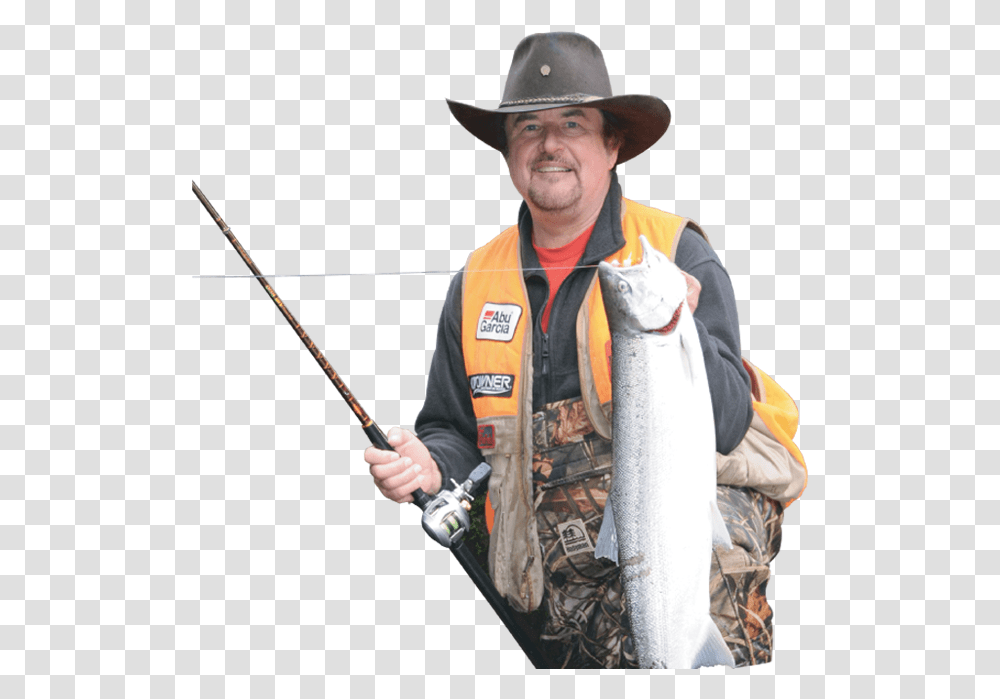 Guy With A Fishing Pole, Coho, Animal, Person Transparent Png