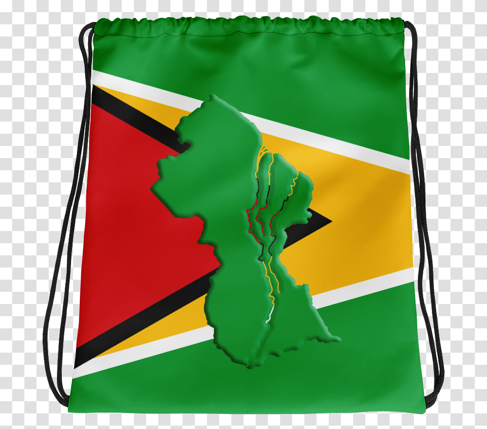 Guyana Flag Drawstring Bag Drawstring, Cushion, Outdoors, Nature, Art Transparent Png