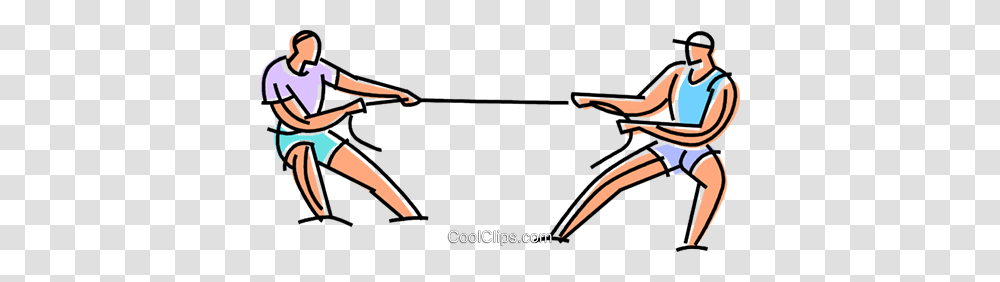 Guys Having A Tug Of War Royalty Free Vector Clip Art Illustration, Oars, Bow, Arrow Transparent Png