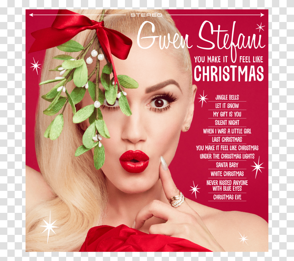 Gwen Stefani You Make It Feel Like Christmas, Person, Human, Lipstick, Cosmetics Transparent Png
