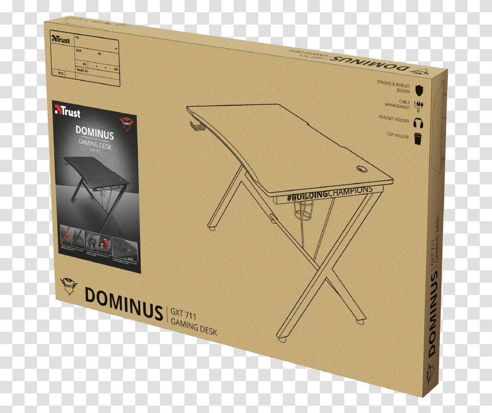 Gxt 711 Dominus Gaming Desk Trust Gxt, Cardboard, Carton, Box Transparent Png