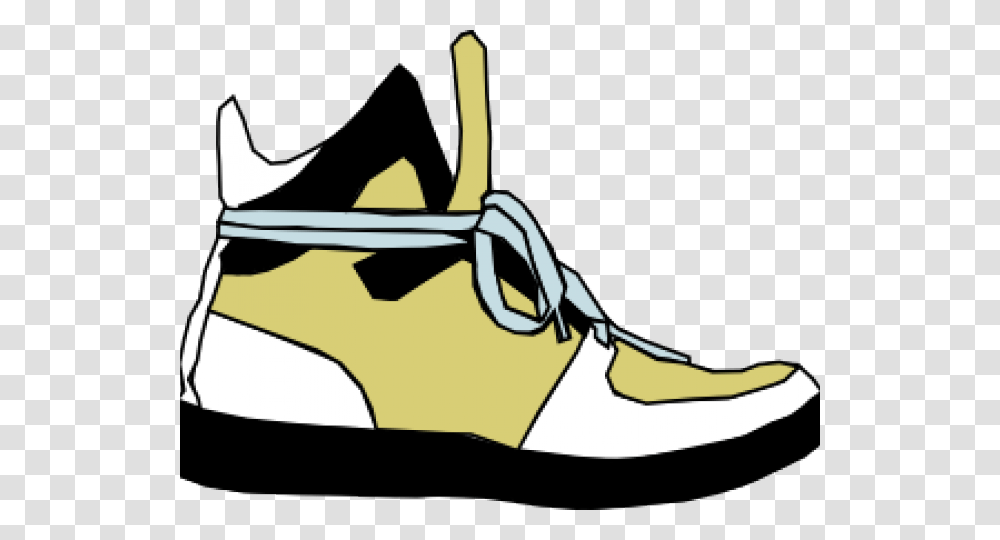 Gym Shoes Clipart Yellow Foot With Shoe Cartoon, Apparel, Footwear, Animal Transparent Png