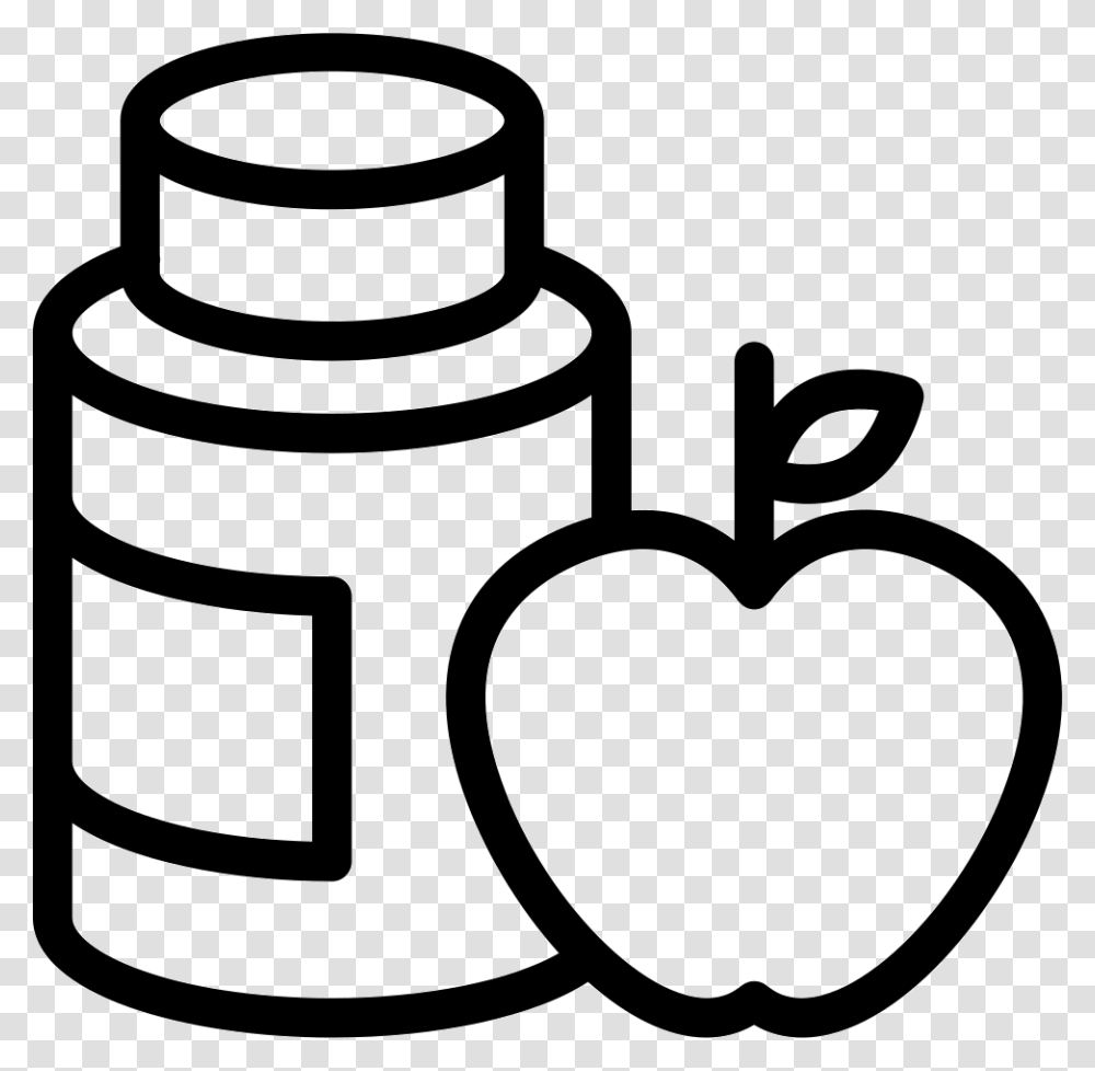 Gymnast Apple Diet With Natural Supplements Svg Food Supplements Icon, Bottle, Tin, Stencil, Cylinder Transparent Png