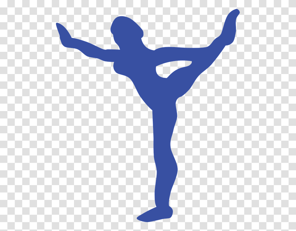 Gymnast Blue Silhouette Girl Person Cartoon Free Fitness Gif, Human, Dance, Ballet, Ballerina Transparent Png