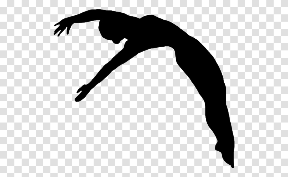 Gymnast Clip Art Springboard Diving Clipart Diver, Silhouette, Mammal, Animal, Photography Transparent Png