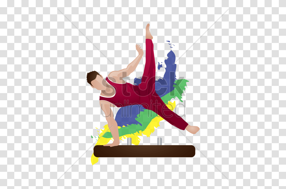 Gymnast In Action Vector Image, Person, Human, Acrobatic, Gymnastics Transparent Png