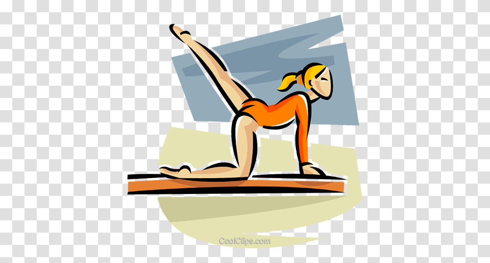 Gymnast Royalty Free Vector Clip Art Illustration, Kneeling, Working Out, Sport, Exercise Transparent Png