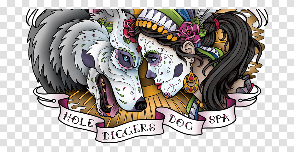 Gypsy And Chiwawa Dia De Los Muertos Wolf, Parade, Crowd, Mardi Gras, Carnival Transparent Png