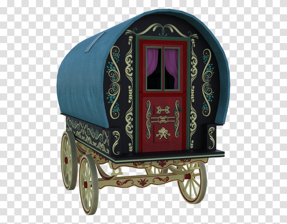 Gypsy Wagon Travel Caravan Summer Romania Gypsy Caravan, Vehicle, Transportation, Wheel, Machine Transparent Png
