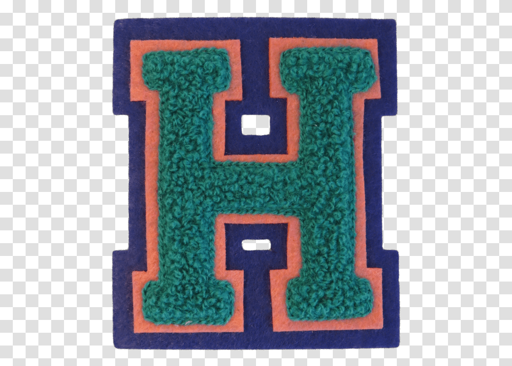 H Letter File Embroidered Letter Patch, Rug, Pac Man Transparent Png