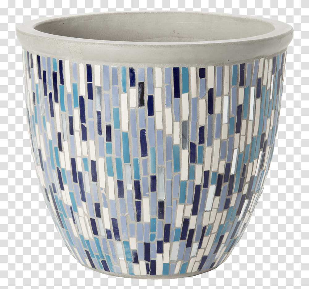 H Planter Blossom Bluewhite MosaicTitle 18 X15 Ceramic, Porcelain, Pottery, Vase Transparent Png