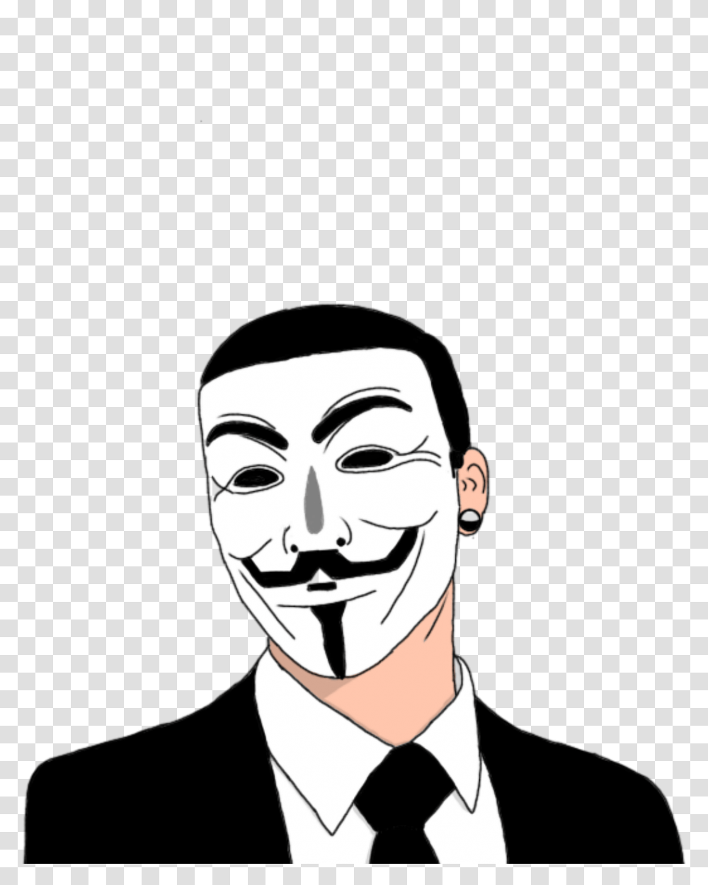 Hacker Anonymous Anonymous Hacker Free Picture, Face, Person, Stencil Transparent Png