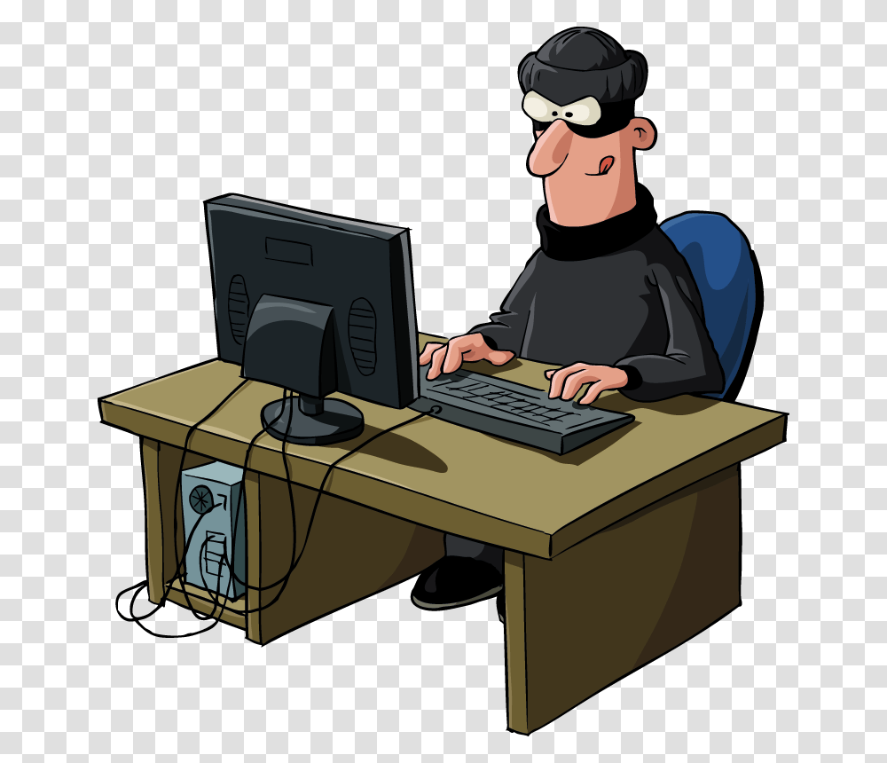 Hacker, Person, Desk, Table, Furniture Transparent Png