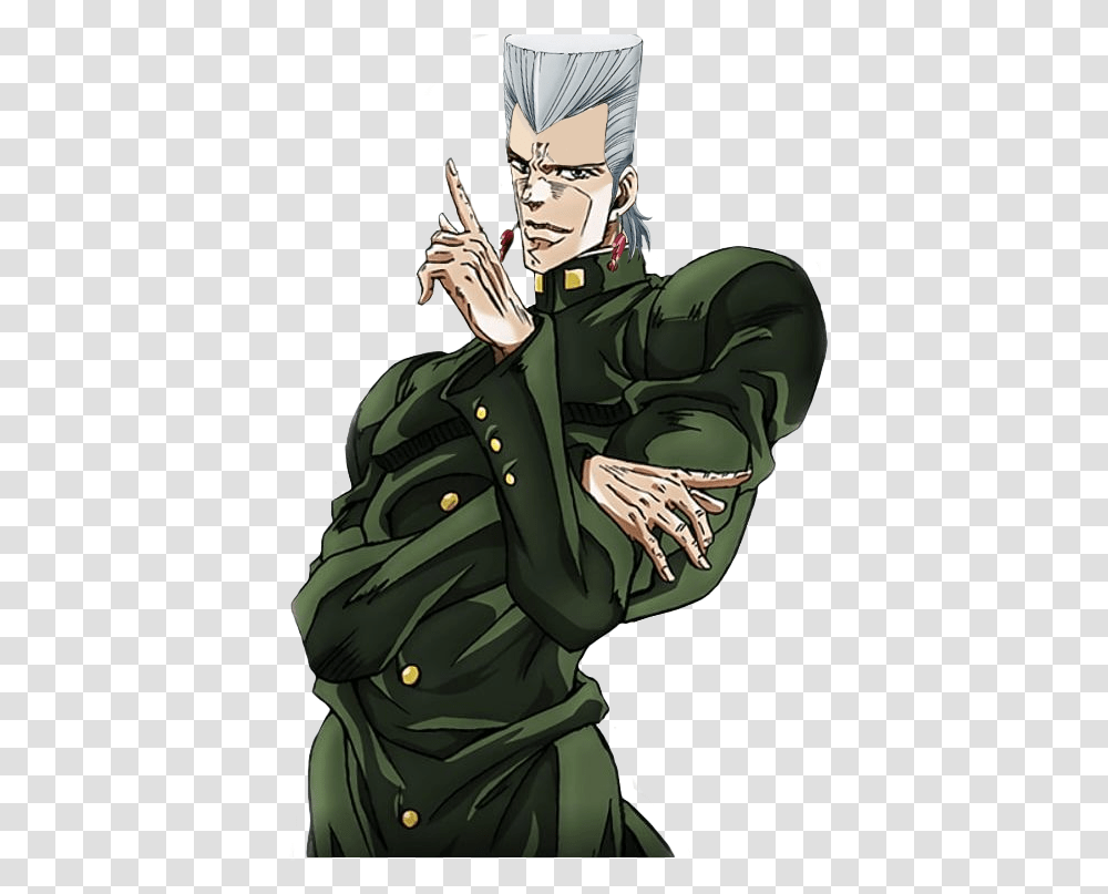 Had This Recent Obsession With Puttng Polnareff's Hair Jojo Bizarre Adventure Kakyoin, Person, Clothing, Hand, Book Transparent Png