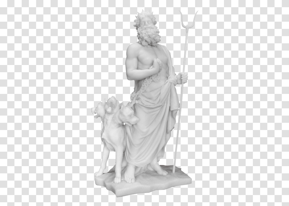 Hades With Cerberus Statue Hades Roman God Sculpture, Figurine, Person, Human Transparent Png