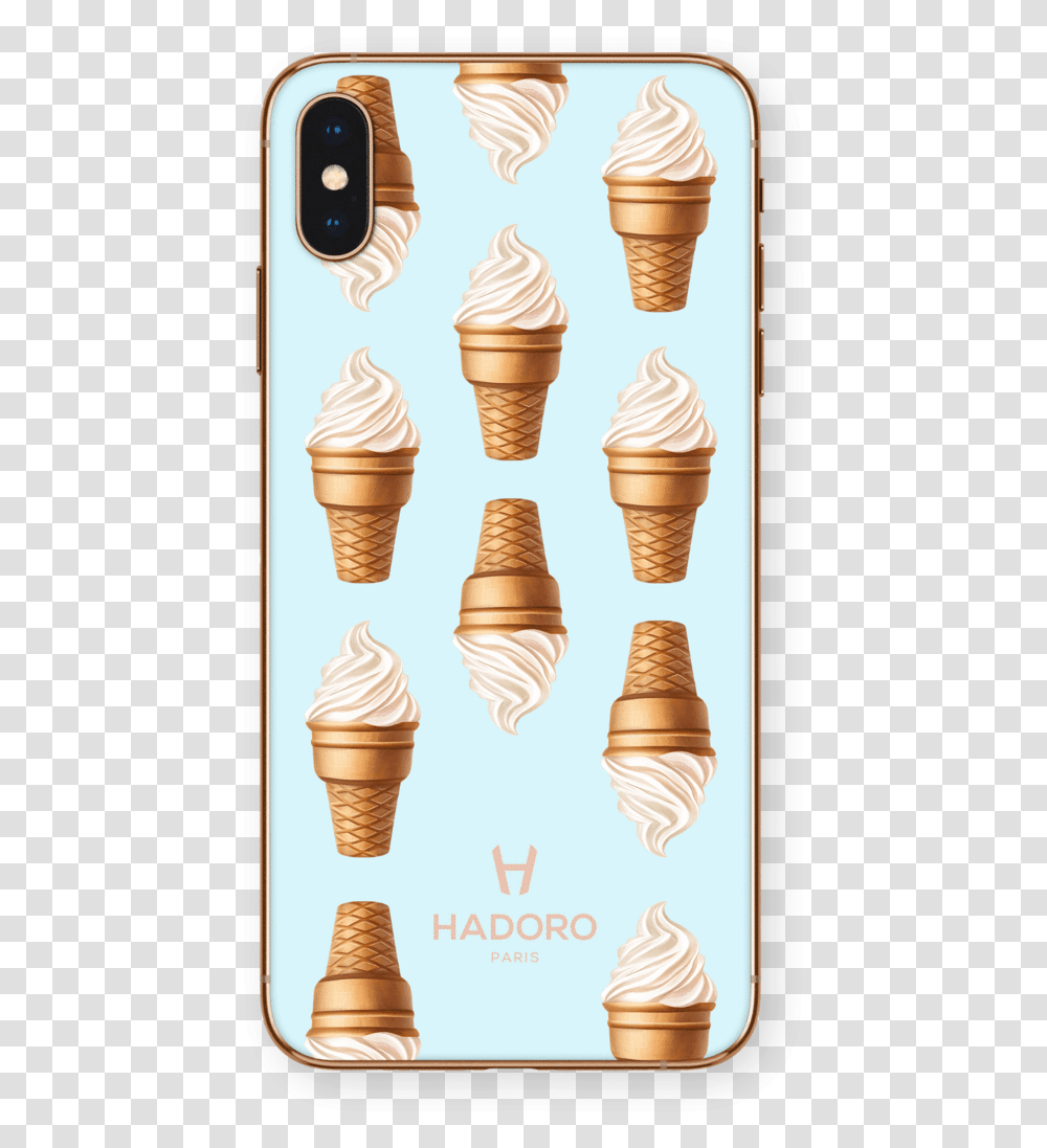 Hadoro Iphone Xs Max Vanilla Cream Cone Without Personalization Soft Serve Ice Creams, Dessert, Food, Creme, Icing Transparent Png