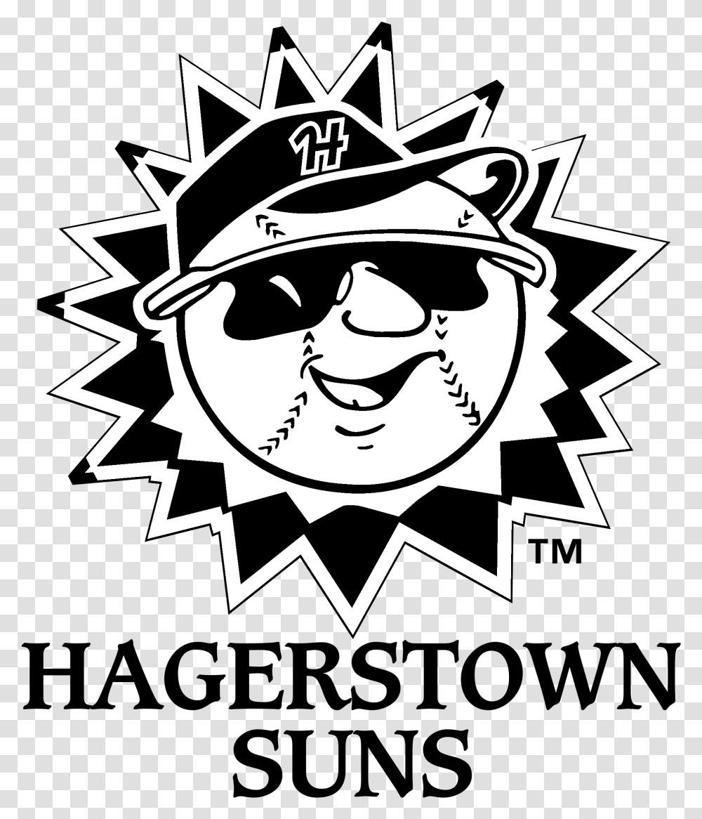 Hagerstown Suns Logo Black And White Hagerstown Suns Logo, Trademark, Poster, Advertisement Transparent Png