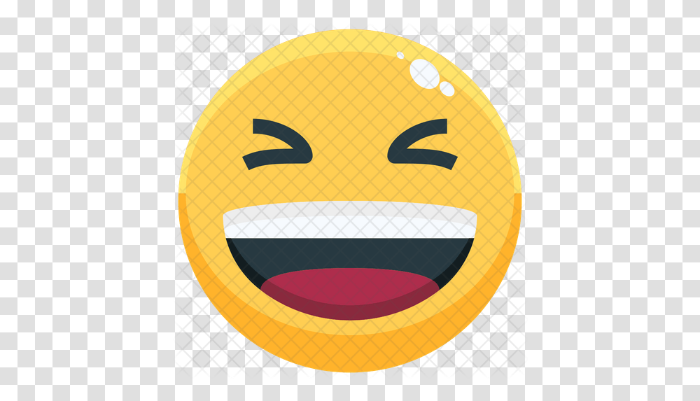 Haha Emoji Icon Of Flat Style Smiley, Pac Man, Sphere, Fence Transparent Png