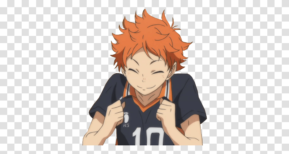 Haikyuu Anime Picture Happy Hinata Shoyo, Comics, Book, Manga, Person Transparent Png