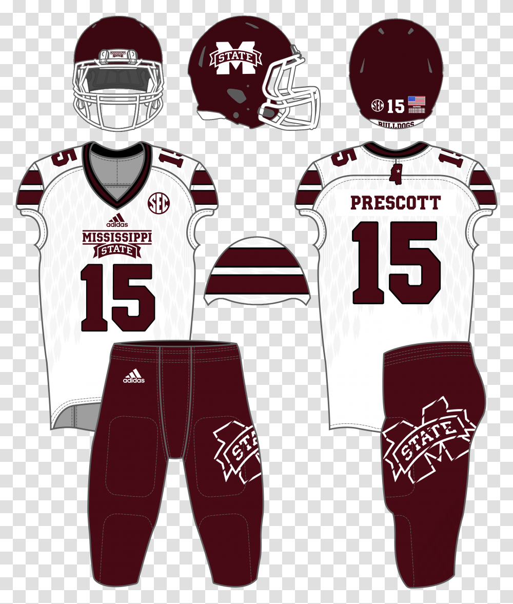 Hail State Unis 2015 Football Season Miss State Football Uniforms, Clothing, Apparel, Shirt, Jersey Transparent Png