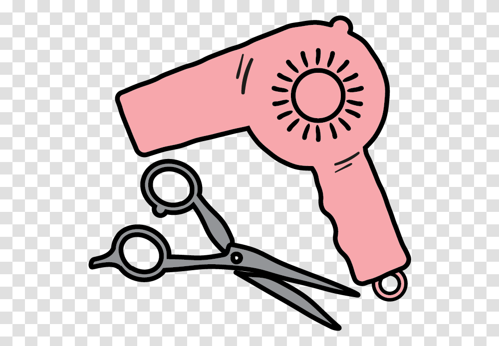 Hair And Beauty Clipart Clipart Hair Dryer, Blow Dryer, Appliance, Hair Drier, Scissors Transparent Png