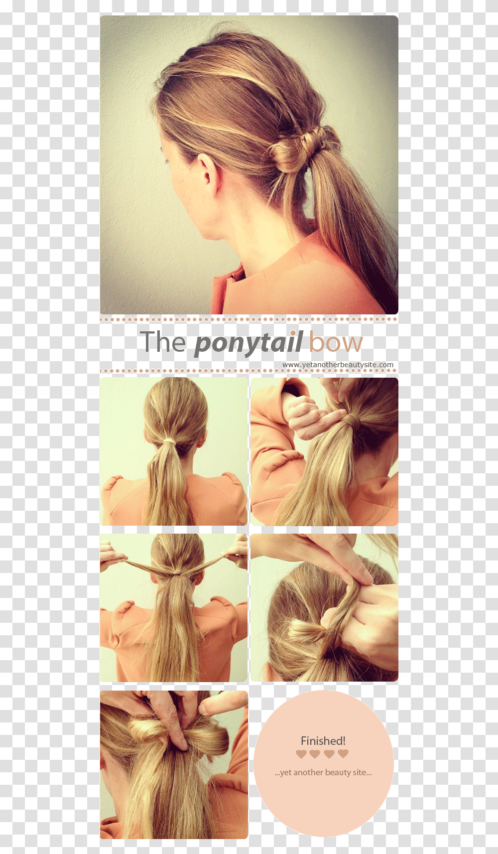 Hair Bow Ponytail Hairstyle, Person, Advertisement, Poster, Collage Transparent Png