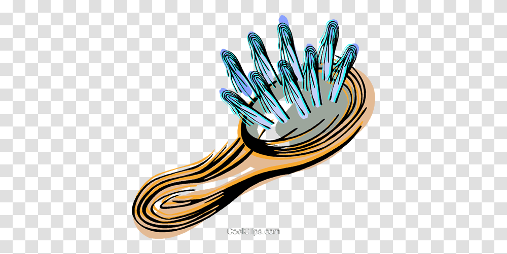Hair Brush Royalty Free Vector Clip Art Illustration, Musical Instrument, Cutlery, Horn, Brass Section Transparent Png