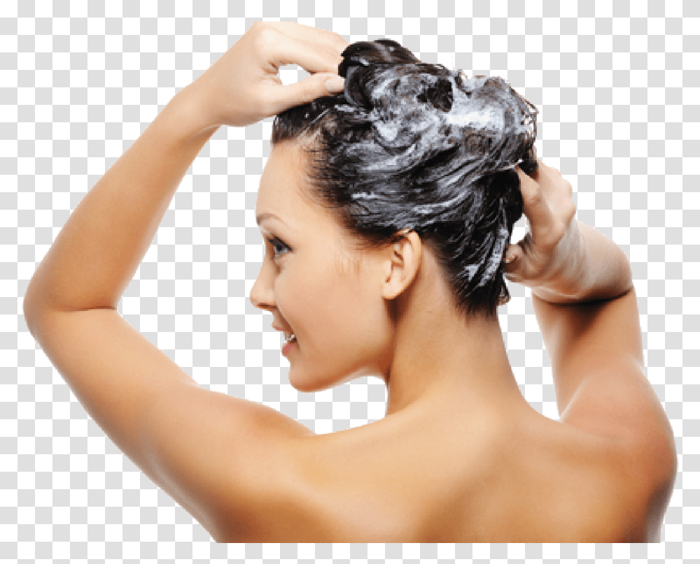Hair Care Image Background Woman Washing Hair, Person, Human, Bottle Transparent Png