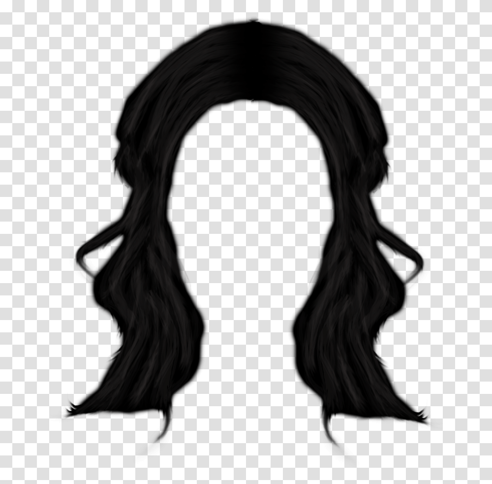 Hair Clip Art Black And White Men Huge Hair Woman, Person, Human, Black Hair, Silhouette Transparent Png