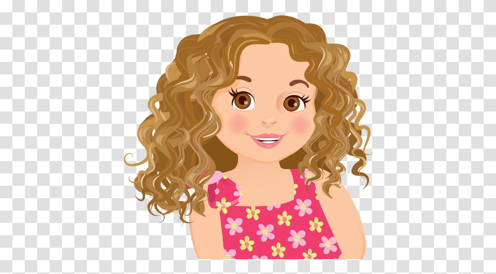 Hair Clipart Curly Curly Hair Girl Clipart, Doll, Toy, Face, Head Transparent Png