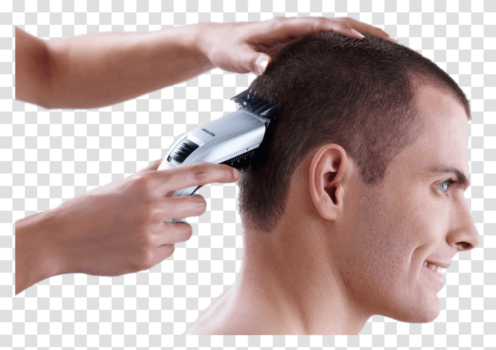 Hair Cutting With Clipper Hair Cutting Pic, Person, Human, Head, Haircut Transparent Png
