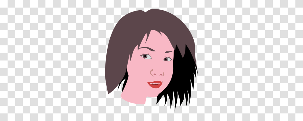 Hair Drawing Portrait Cartoon Woman, Face, Person, Human, Book Transparent Png