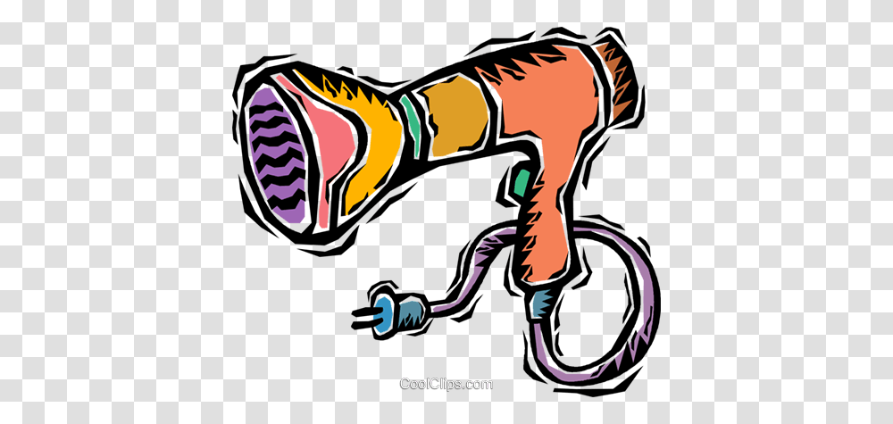 Hair Dryer Blow Dryer Royalty Free Vector Clip Art Illustration, Appliance, Hair Drier, Whip Transparent Png