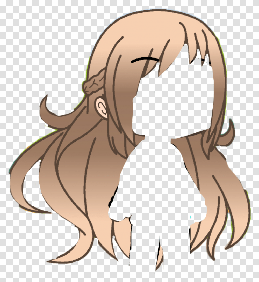 Hair Gacha Life Brown Long Gachalife Brownhair Gacha Life Girl Hair, Helmet, Animal, Mammal, Wildlife Transparent Png