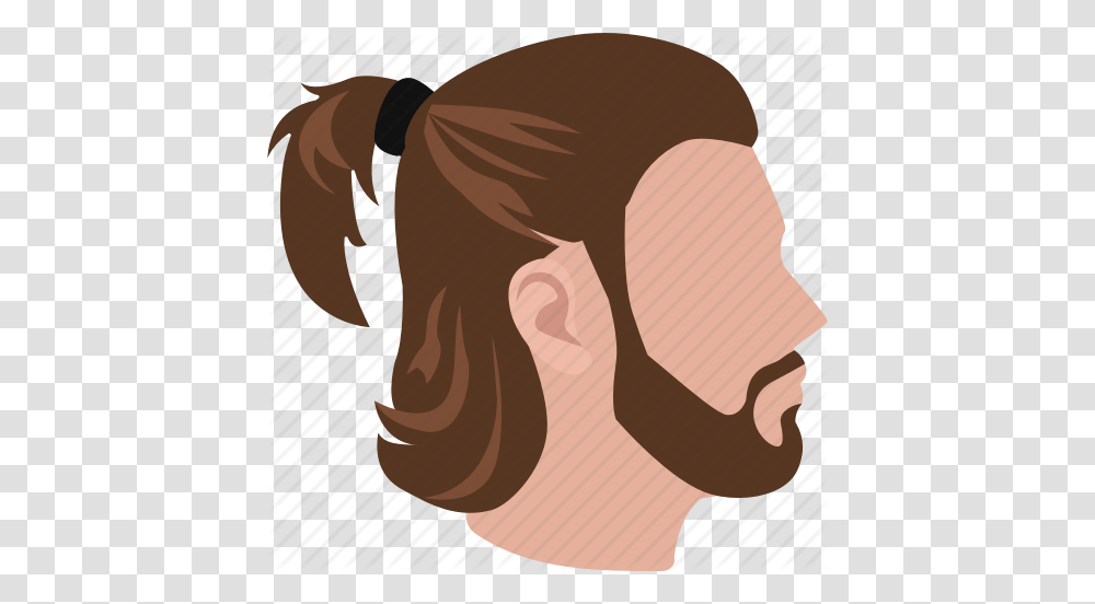 Hair Haircut Hairstyle Male Man Mens Ponytail Icon, Hat, Cushion, Plant, Seed Transparent Png