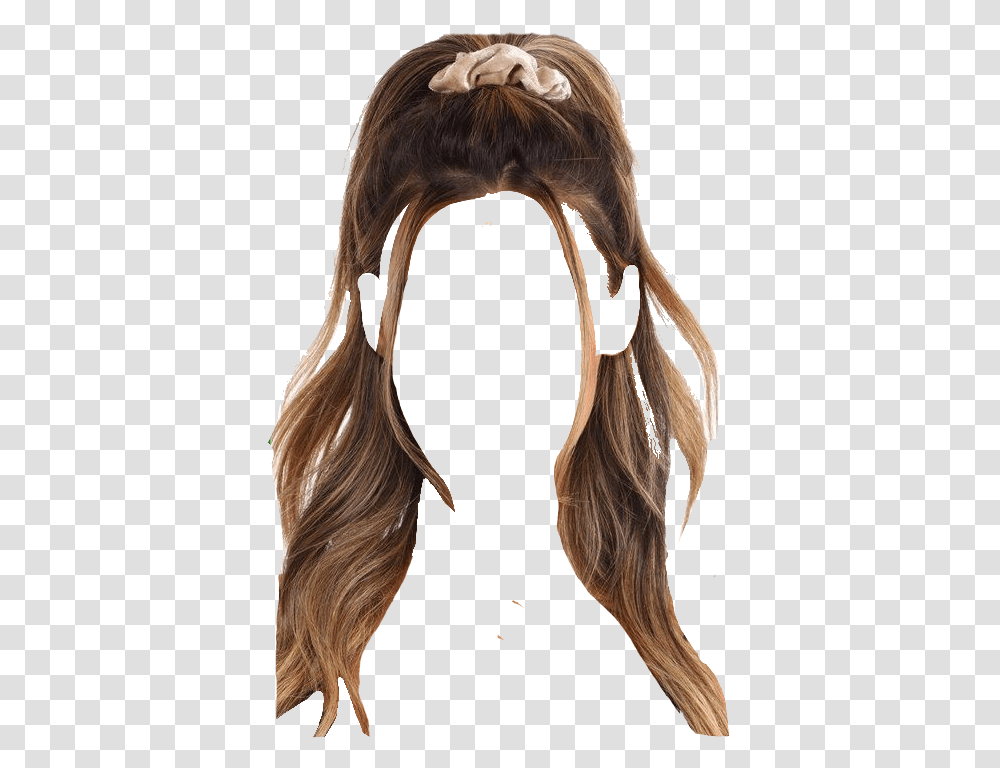 Hair Illustration Half Up Half Down Scrunchie Hair, Horse, Mammal, Animal, Clothing Transparent Png