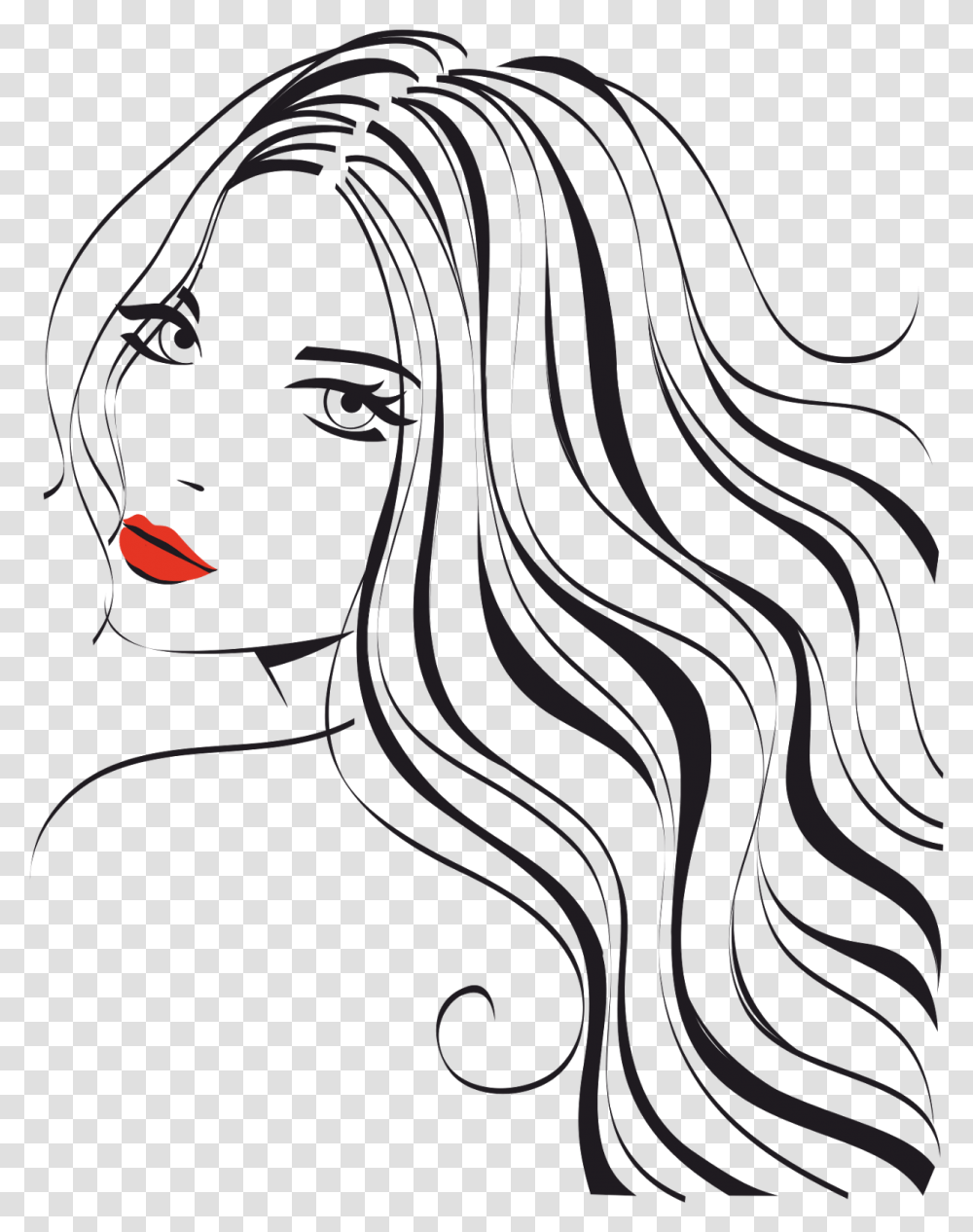 Hair Salon At Getdrawings Beauty Face Silhouette, Black Hair, Head, Zebra Transparent Png