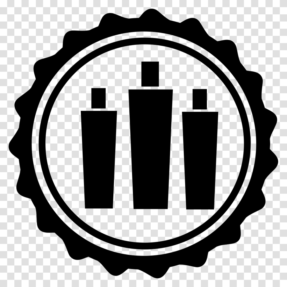 Hair Salon Badge Circle With Three Bottles 100 Uptime, Label, Stencil Transparent Png